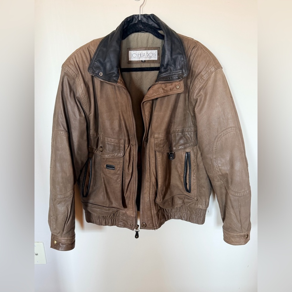 Vintage Joshua Ross leather bomber jacket size 42